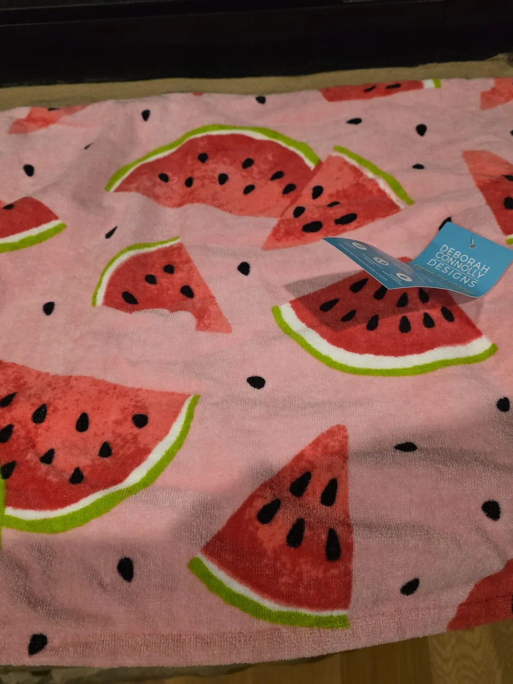 Pink Watermelon Print Beach Towel - Bright Pink Summer Design